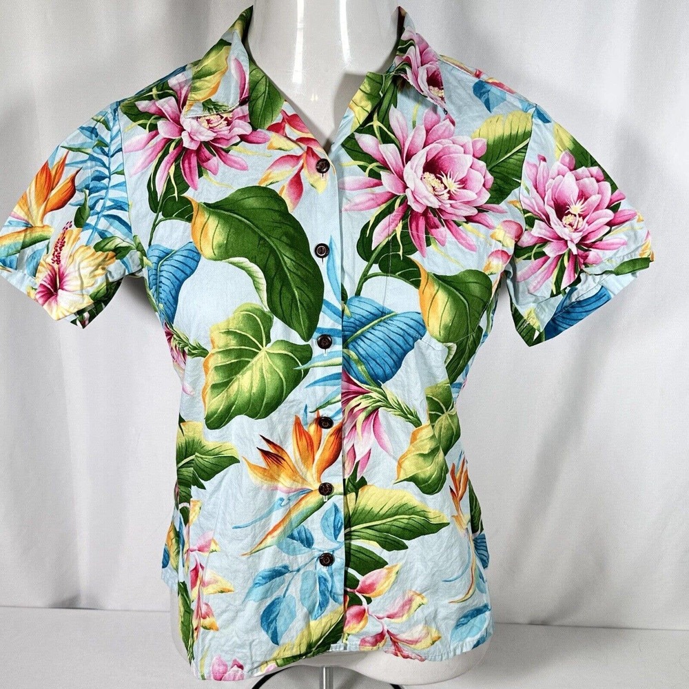 Hilo Hattie Hawaiian Original Womens S Floral Shirt Top Corporate Sales Uniform